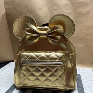 Small Disney Backpack Minnie Mouse -Gold Metallic